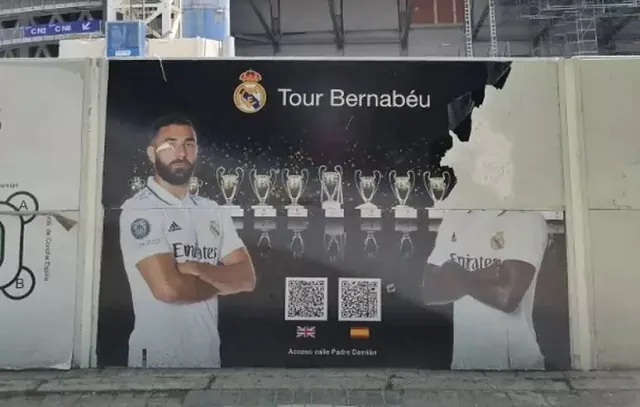 Foto de Vinícius Júnior é rasgada em pôster no Santiago Bernabéu antes de jogo