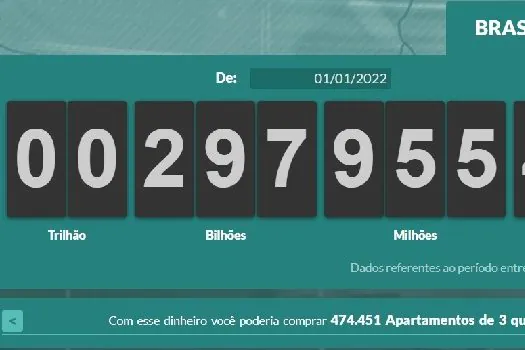 Impostômetro registra R$ 300 bi na madrugada de 1º de fevereiro