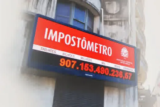 Impostômetro registrará R$ 1 trilhão de tributos arrecadados na manhã desta quarta-feira