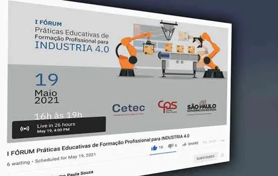 Fórum online do Centro Paula Souza discute práticas de ensino para indústria 4.0