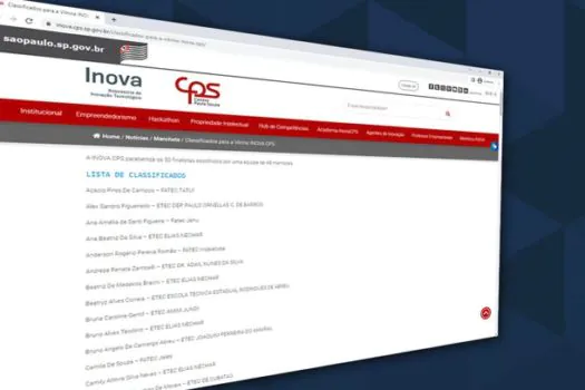 Centro Paula Souza divulga lista de aprovados para Vitrine Inova CPS