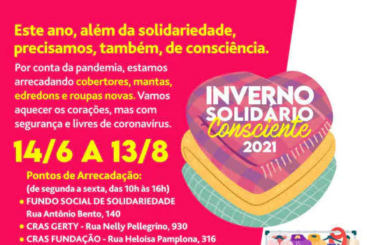 Fundo Social de São Caetano lança Campanha Inverno Solidário 2021