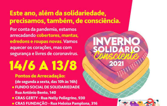 Fundo Social de São Caetano lança Campanha Inverno Solidário 2021