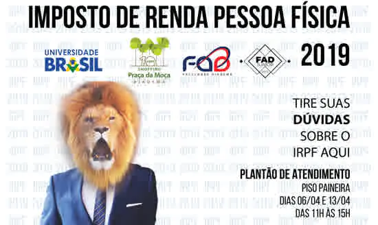 “Imposto de Renda Solidário 2019” acontece no Shopping Praça da Moça