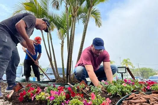 Educação de Ribeirão Pires revitaliza jardim da Secretaria