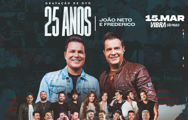 João Neto & Frederico comemoram 25 anos de carreira com gravação de DVD em SP