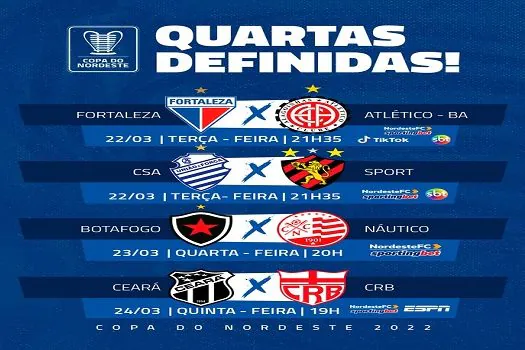 Confrontos das quartas de final da Copa do Nordeste são definidos