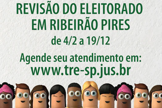 Justiça Eleitoral fará revisão do eleitorado em Ribeirão Pires