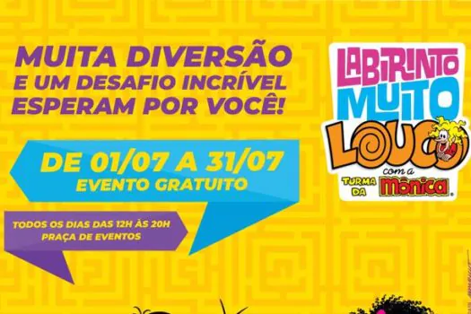 Labirinto Muito Louco com a Turma da Mônica é a atração do Shopping Praça da Moça