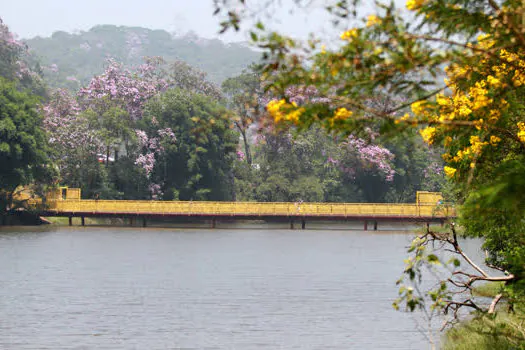 Semasa participa do Dia Mundial da Limpeza com ação no lago do Pedroso