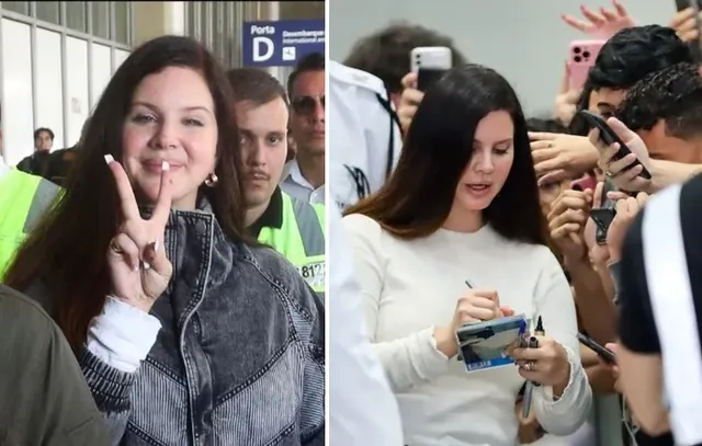 Lana Del Rey chega ao Brasil e fãs a recebem no aeroporto do Rio de Janeiro