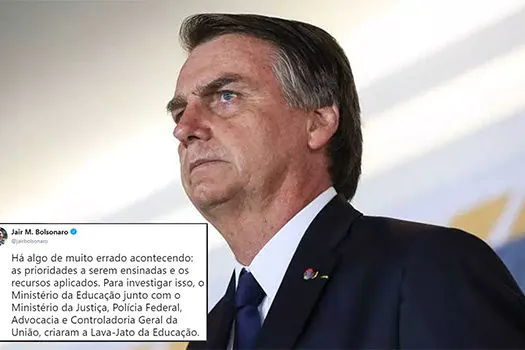 Bolsonaro defende Lava Jato da Educação: ‘há algo de muito errado’