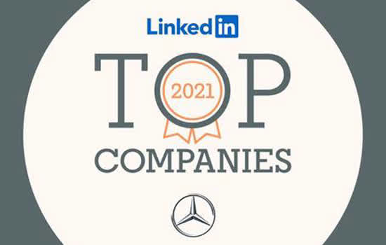 Mercedes-Benz é destaque no LinkedIn Top Companies 2021 do Brasil