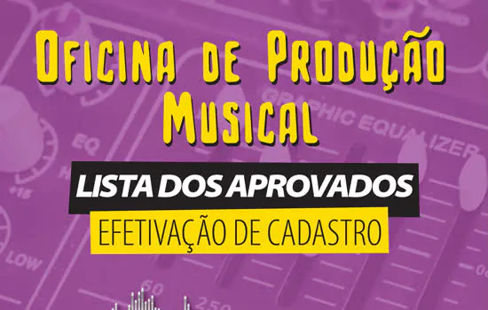 Ribeirão Pires divulga lista dos aprovados para Oficina de Produção Musical