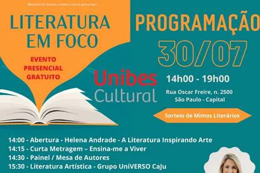 Unibes Cultural e escritora Helena Andrade promovem Literatura em Foco 2022