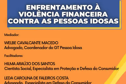 Live do Consórcio ABC aborda enfrentamento da violência financeira contra pessoas idosas