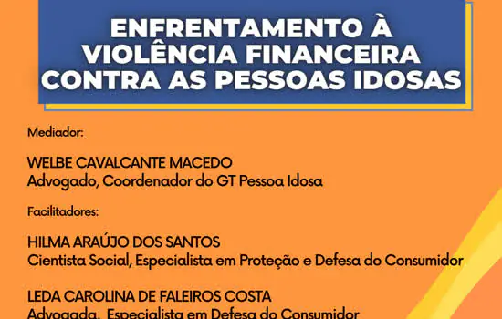 Live do Consórcio ABC aborda enfrentamento da violência financeira contra pessoas idosas