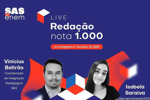 Estudante que tirou nota 1000 na redação do Enem participa de live para dar dicas