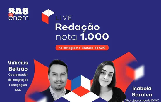 Estudante que tirou nota 1000 na redação do Enem participa de live para dar dicas