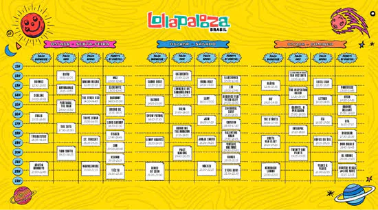 Lollapalooza Brasil anuncia a programação dos palcos