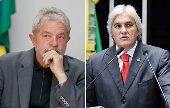 O ex-presidente Luiz Inácio Lula da Silva e o ex-senador Delcídio do Amaral