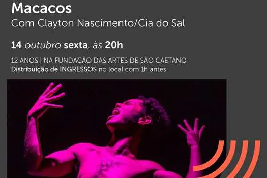 Espetáculo “Macacos” tem apresentação gratuita amanhã, 14, na Fundação das Artes