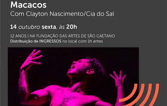 Espetáculo “Macacos” tem apresentação gratuita amanhã