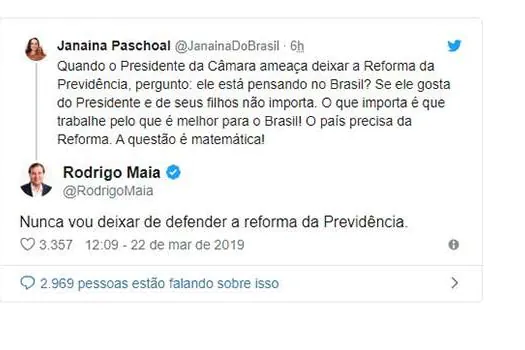 Maia diz em rede social que nunca deixará de defender a reforma da Previdência