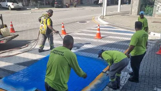 Maio Amarelo: Ribeirão Pires inicia reforço da sinalização horizontal de trânsito