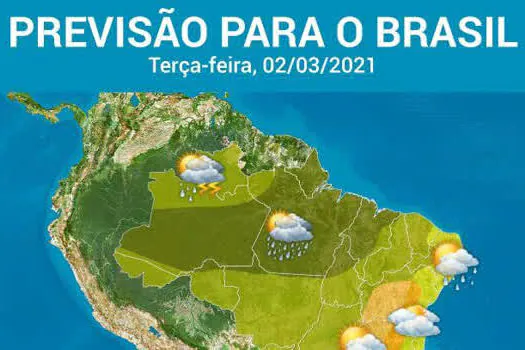 Mais chuva por quase todo o Brasil