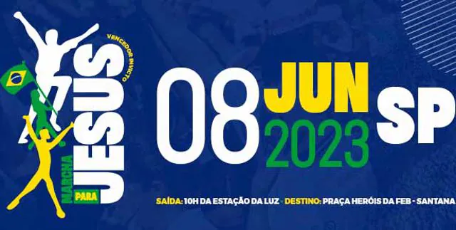 31ª edição da Marcha Para Jesus acontece no dia 8 de junho em São Paulo