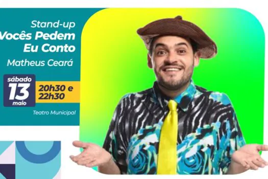 Humor de Matheus Ceará é destaque neste fim de semana em Mauá