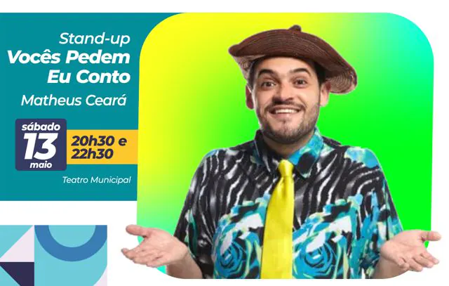 Humor de Matheus Ceará é destaque neste fim de semana em Mauá