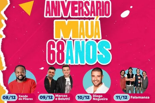 Mauá comemora 68 anos com shows no Paço Municipal