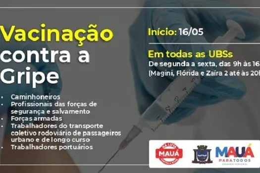 Mauá inicia nova fase da vacinação contra a gripe