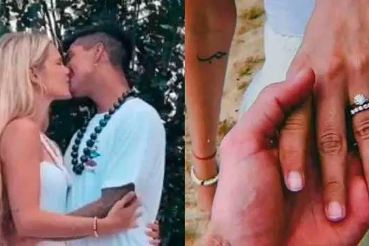 Gabriel Medina e Yasmin Brunet mostram imagens do casamento no Havaí