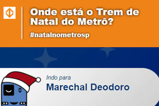 Metrô disponibiliza aplicativo que localiza trem com decoração natalina