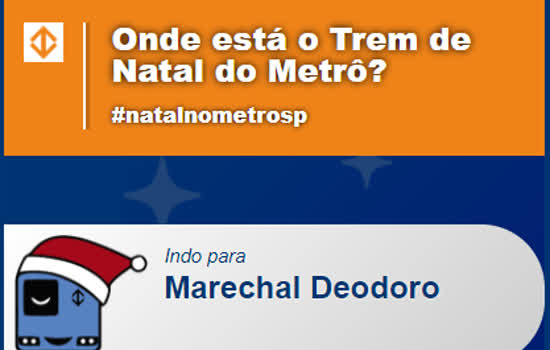 Metrô disponibiliza aplicativo que localiza trem com decoração natalina