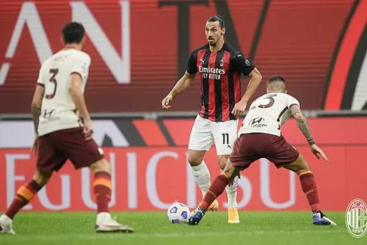 Mesmo com Ibrahimovic inspirado, Milan cede empate no fim do jogo para a Roma