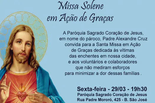 Paróquia Sagrado Coração de Jesus realiza Missa Solene