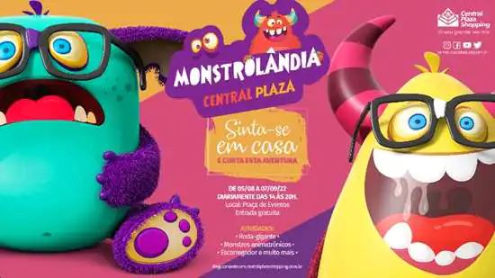 Gratuito: Central Plaza Shopping recebe o parque de diversões “Monstrolândia”