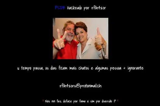 Site do PSDB é hackeado e exibe foto de Dilma e Lula