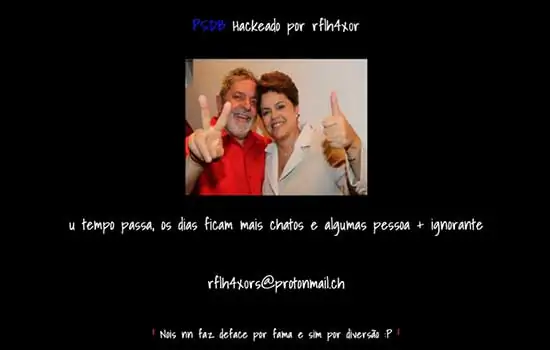 Site do PSDB é hackeado e exibe foto de Dilma e Lula