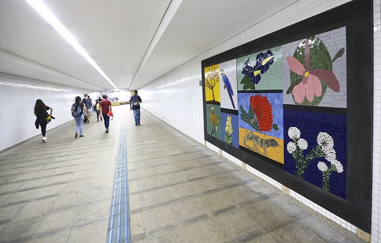 Metrô do DF ganha mosaicos em homenagem aos elementos de Brasília