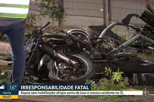 Sem CNH, motorista de 18 anos em carro de luxo mata motociclista na Radial