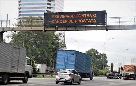 Mensagem alerta motorista nas rodovias sobre prevenção do câncer de próstata