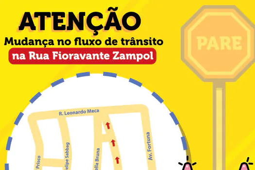 Trânsito de Ribeirão Pires muda sentido da Rua Fioravante Zampol