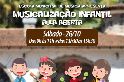 Ribeirão Pires terá aula aberta de Musicalização Infantil no dia 26