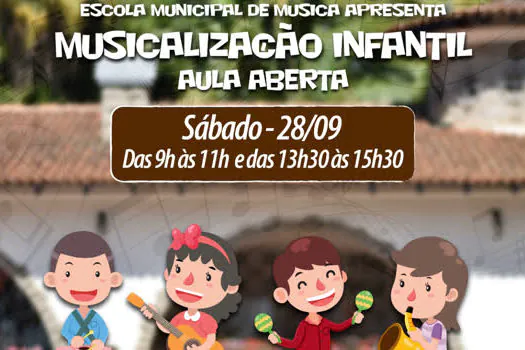 Ribeirão Pires terá aula aberta de Musicalização Infantil dia 28