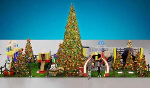 Natal do Center Norte traz decoração inspirada nos filmes da Disney Pixar